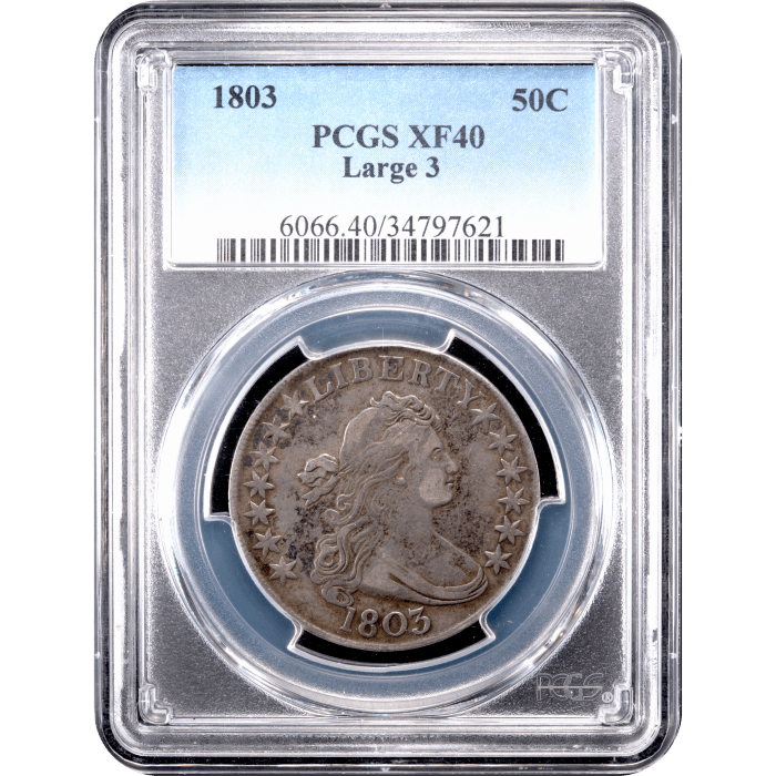 1803 Large 3 Draped Bust Half Dollar (50c) Obverse Slab Image