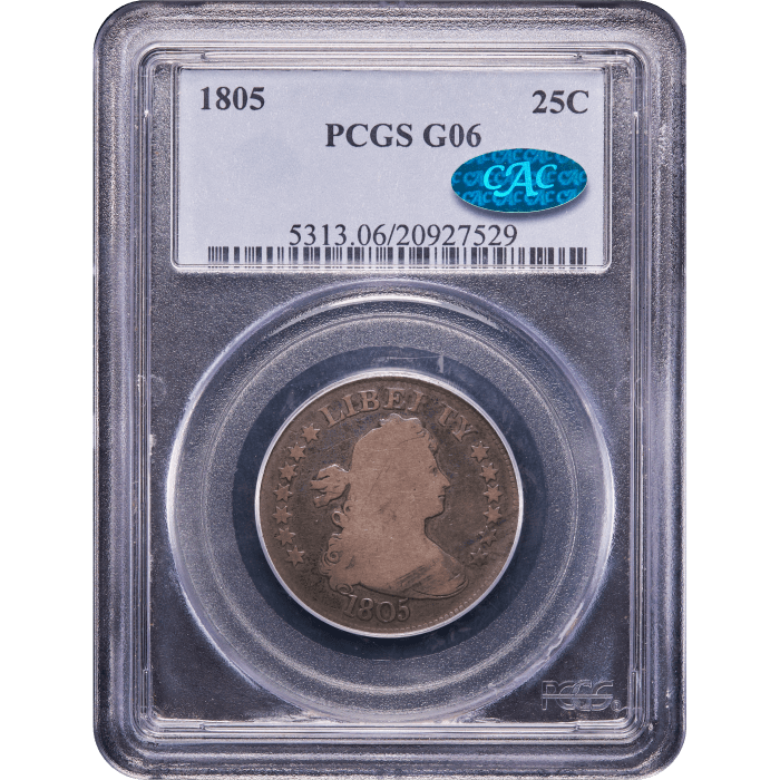 1805 Draped Bust Quarter (25c) Obverse Slab Image