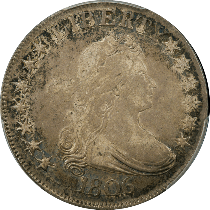 1806 Draped Bust Half Dollar (50c) O-116 Pointed 6, Stem OBVERSE Image