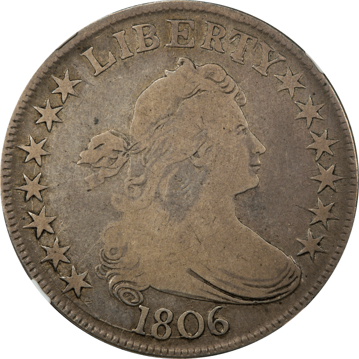 1806 Draped Bust Half Dollar (50c) Pointed 6, Stem OBVERSE Image