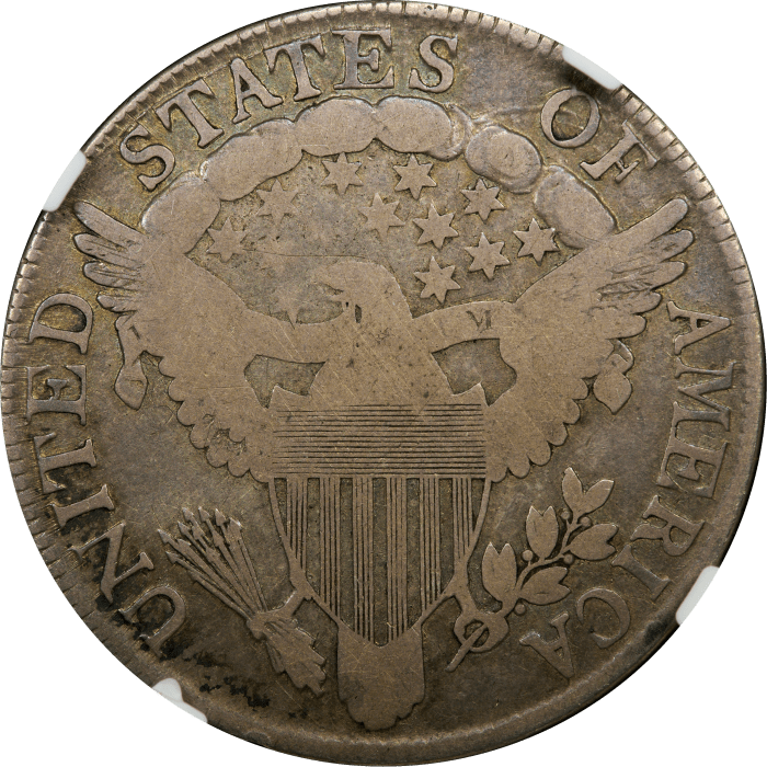 1806 Draped Bust Half Dollar (50c) Pointed 6, Stem REVERSE Image
