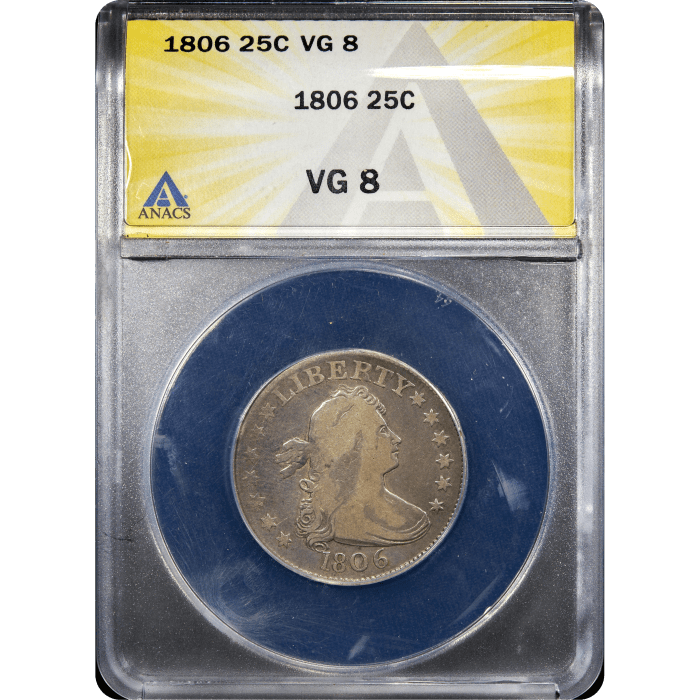 1806 Draped Bust Quarter (25c) Obverse Slab Image