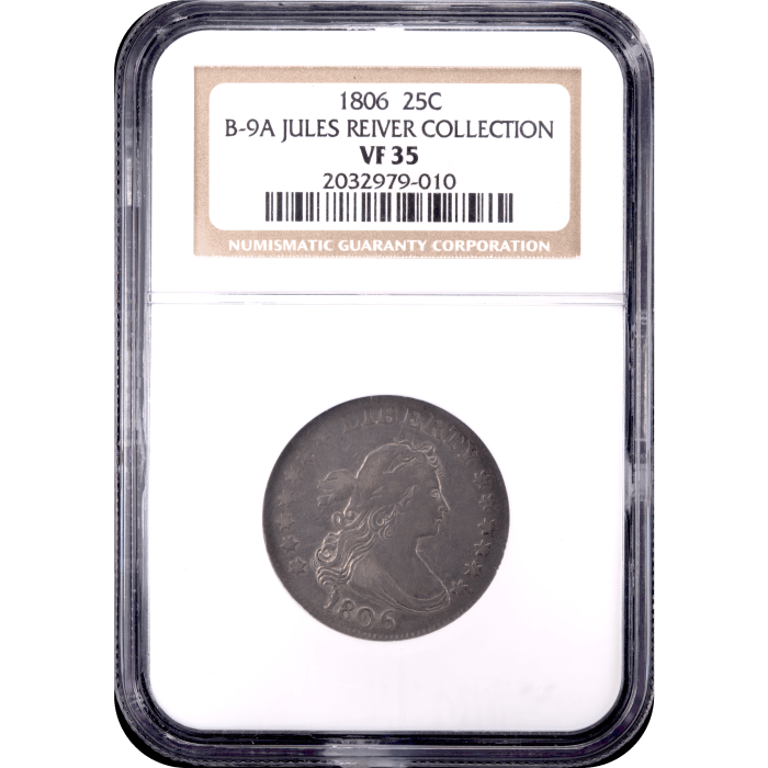 1806 Draped Bust Quarter (25c) B-9 Obverse Slab Image