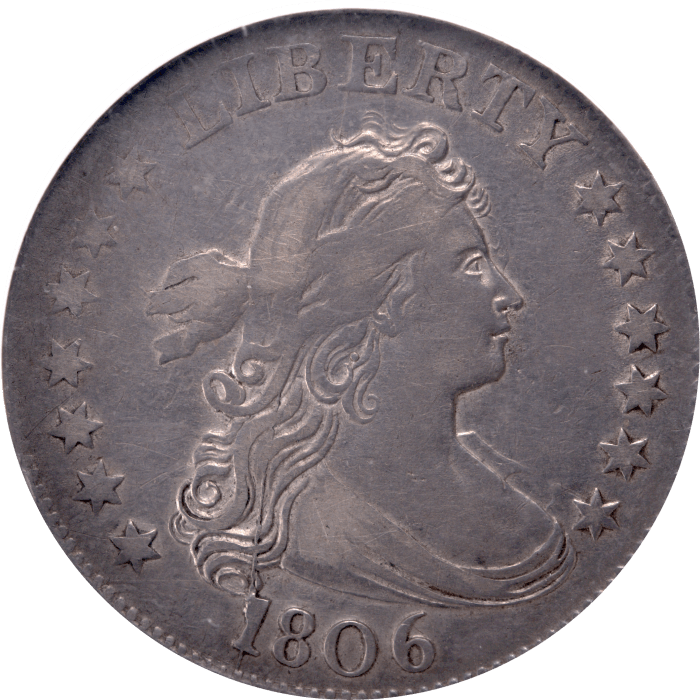 1806 Draped Bust Quarter (25c) B-9 Obverse Image