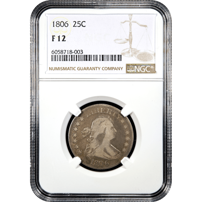 1806 Draped Bust Quarter (25c) Obverse Slab Image