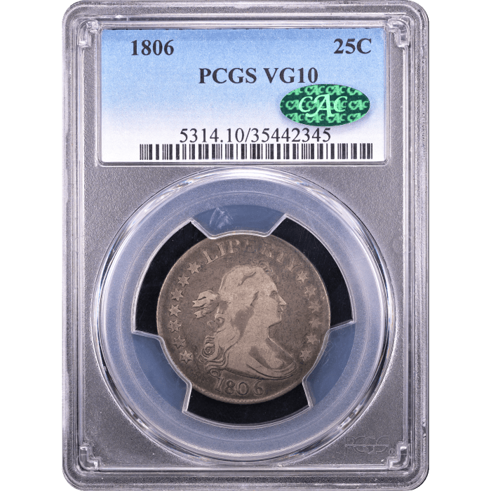 1806 Draped Bust Quarter (25c) Obverse Slab Image