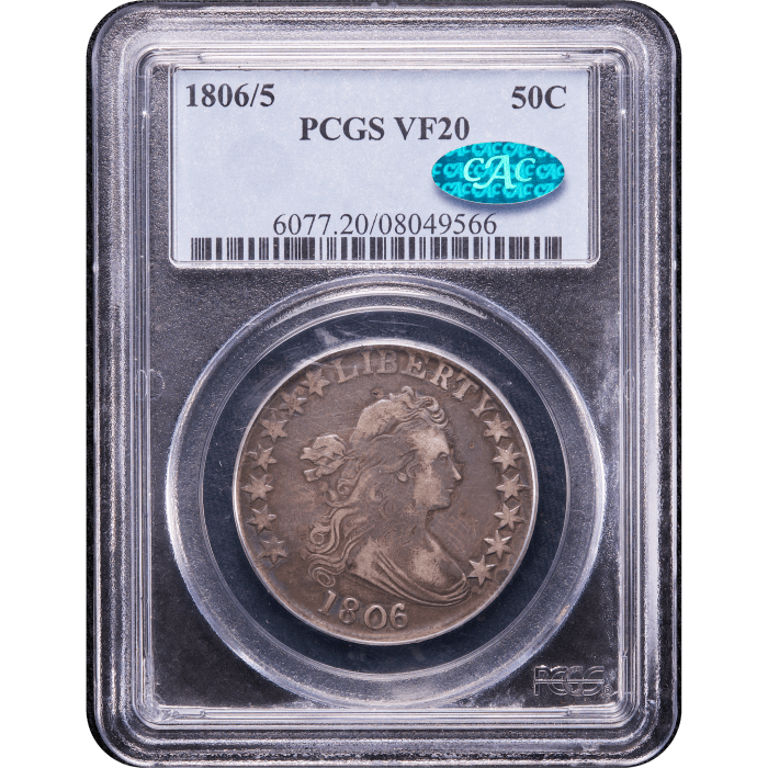 1806/5 Draped Bust Half Dollar (50c) Large Stars Obverse Slab Image