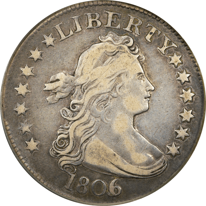 1806/5 Draped Bust Quarter (25c) OGH Obverse Image