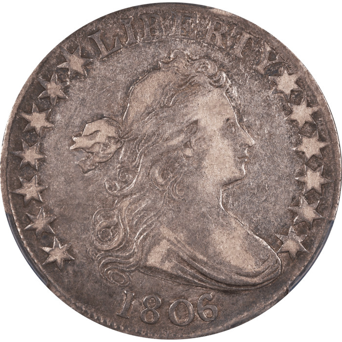 1806/5 Large Stars Draped Bust Half Dollar (50c) Overton 103 Obverse Image