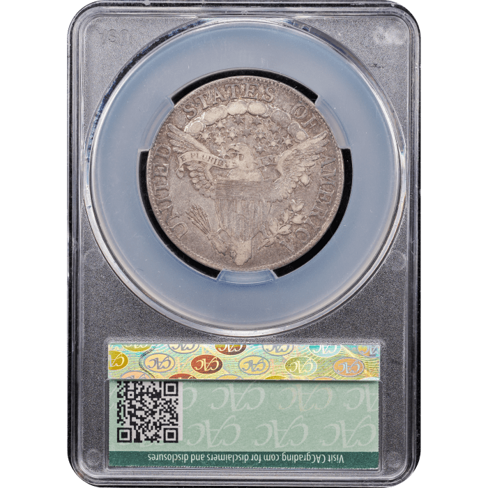1806/5 Large Stars Draped Bust Half Dollar (50c) Overton 103 Reverse Slab Image