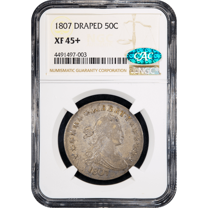 1807 Draped Bust Half Dollar (50c) Obverse Slab Image