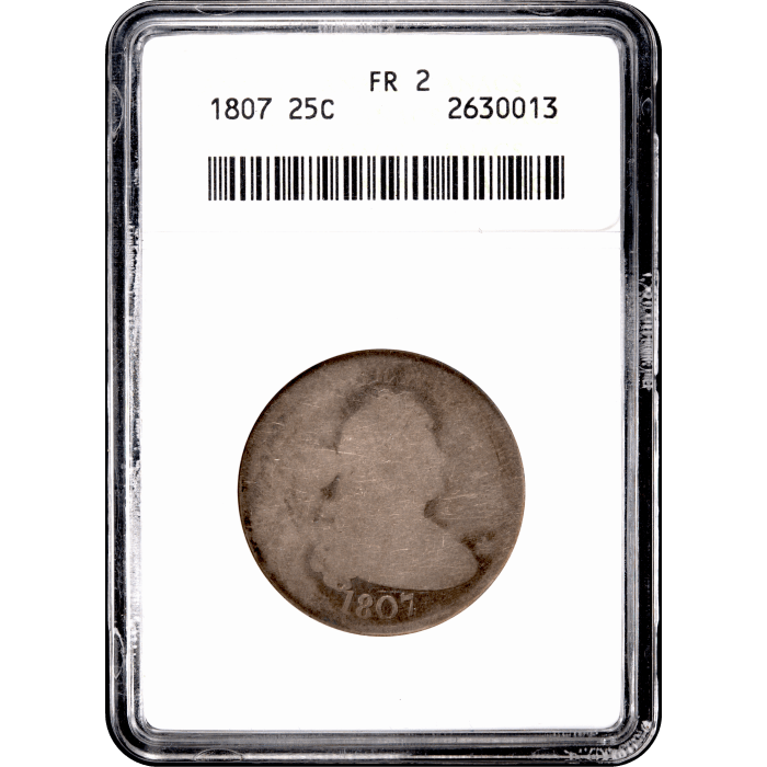 1807 Draped Bust Quarter (25c) Obverse Slab Image