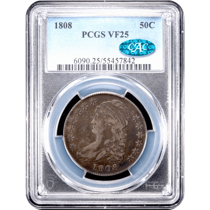 1808 Capped Bust Half Dollar (50c) O-107a Obverse Slab Image