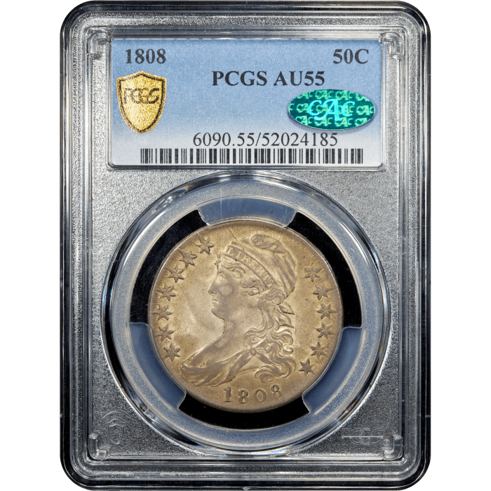 1808 Capped Bust Half Dollar (50c) Obverse Slab Image