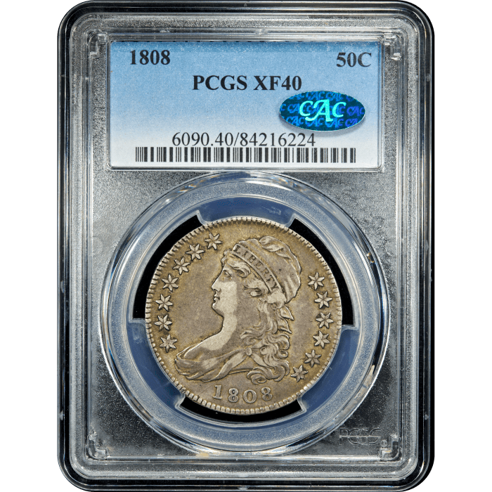 1808 Capped Bust Half Dollar (50c) Obverse Slab Image