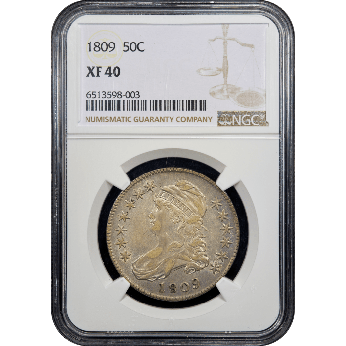 1809 Capped Bust Half Dollar (50c) Obverse Slab Image