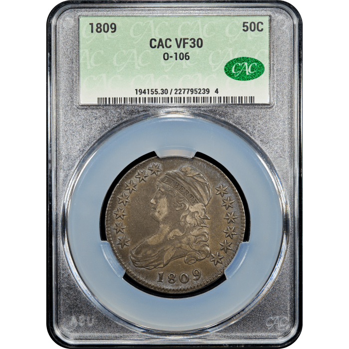 1809 Capped Bust Half Dollar (50c) O-106 SLAB Image