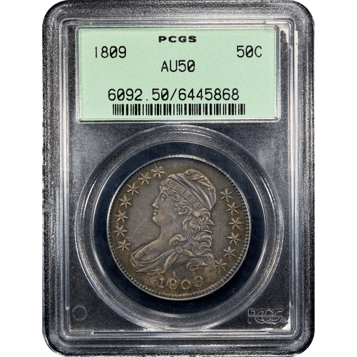 1809 Capped Bust Half Dollar (50c) OGH Obverse Slab Image