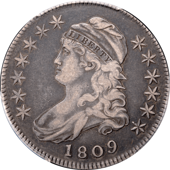 1809 Capped Bust Half Dollar III Edge O-109 Obverse Image