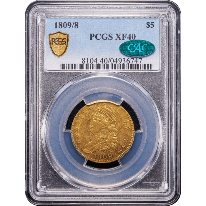 1809/8 Capped Bust Gold Half Eagle ($5) Obverse Slab Image
