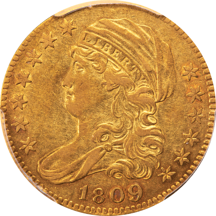 1809/8 Capped Bust Gold Half Eagle ($5) Obverse Image