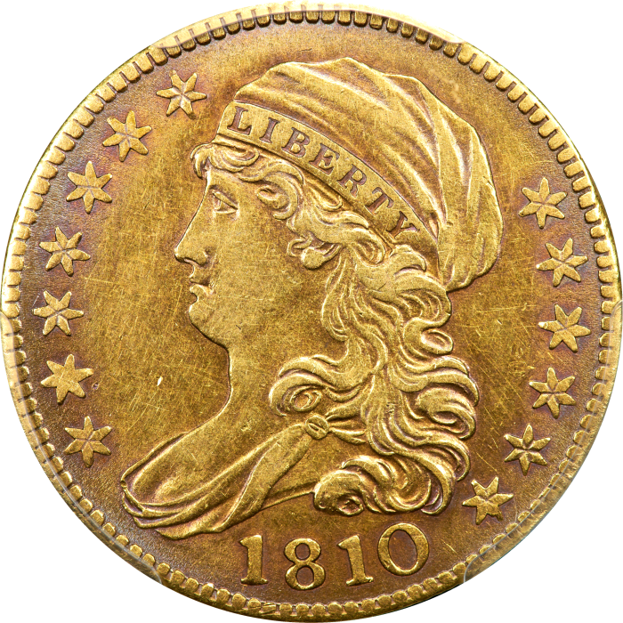 1810 Capped Bust Gold Half Eagle ($5) Large Date, Large 5 Obverse Image