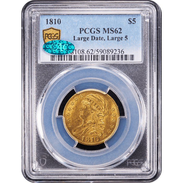 1810 Capped Bust Gold Half Eagle ($5) Large Date, Large 5 Obverse Slab Image