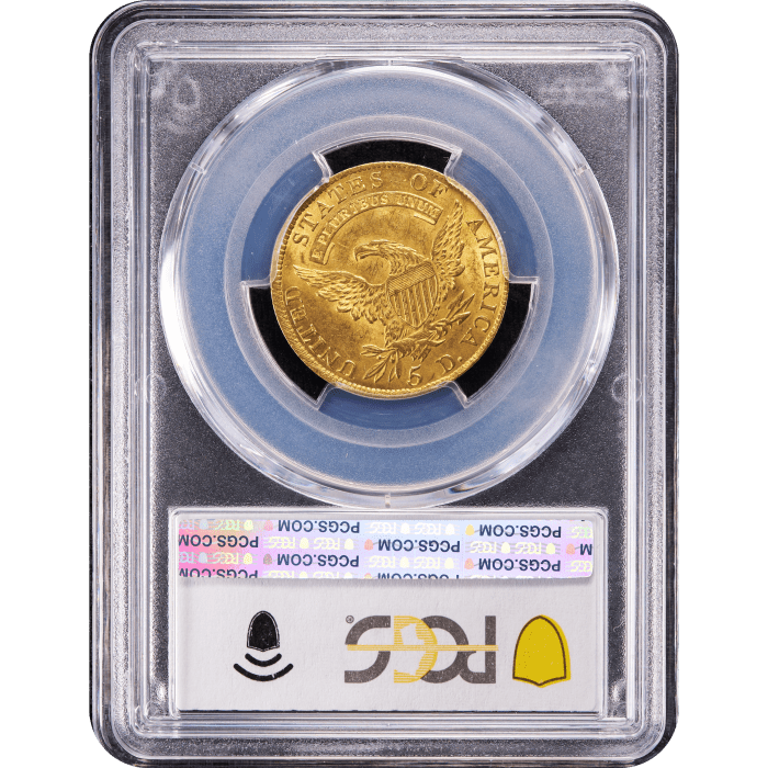 1810 Capped Bust Gold Half Eagle ($5) Large Date, Large 5 Reverse Slab Image