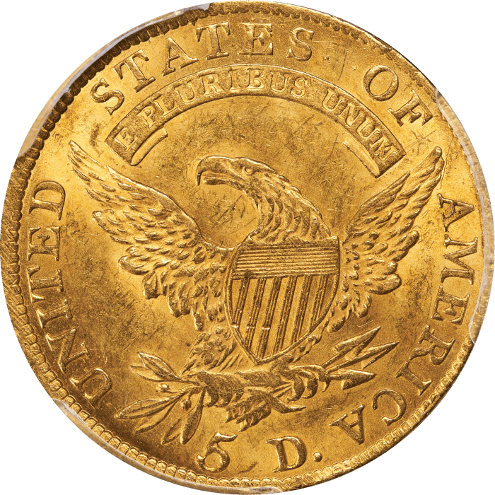 1810 Capped Bust Gold Half Eagle ($5) Large Date, Large 5 Reverse Image