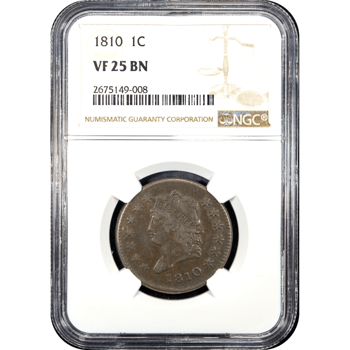 1810 Classic Head Large Cent (1c) Obverse Slab Image