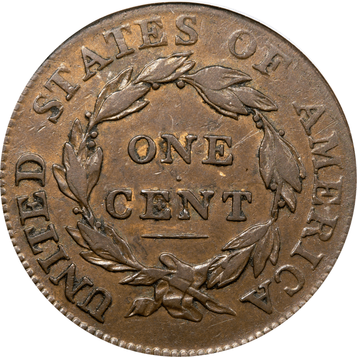 1810/9 Classic Head Large Cent (1c) S-281 Reverse Image