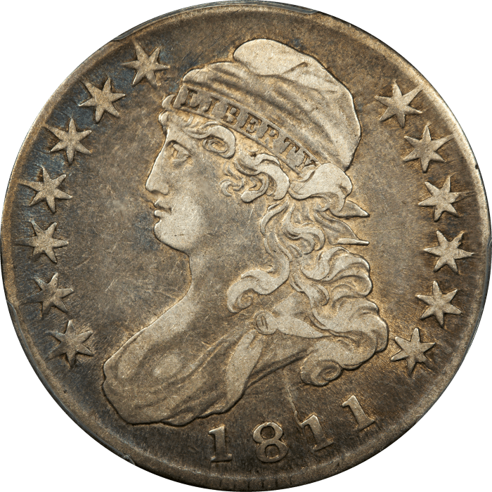 1811 Capped Bust Half Dollar (50c) Large 8 OBVERSE Image