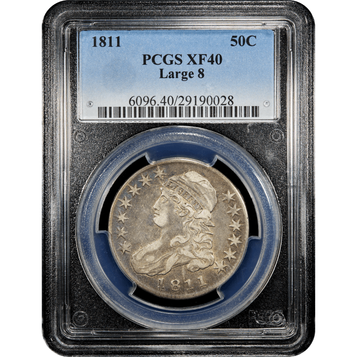 1811 Capped Bust Half Dollar (50c) Large 8 SLAB Image
