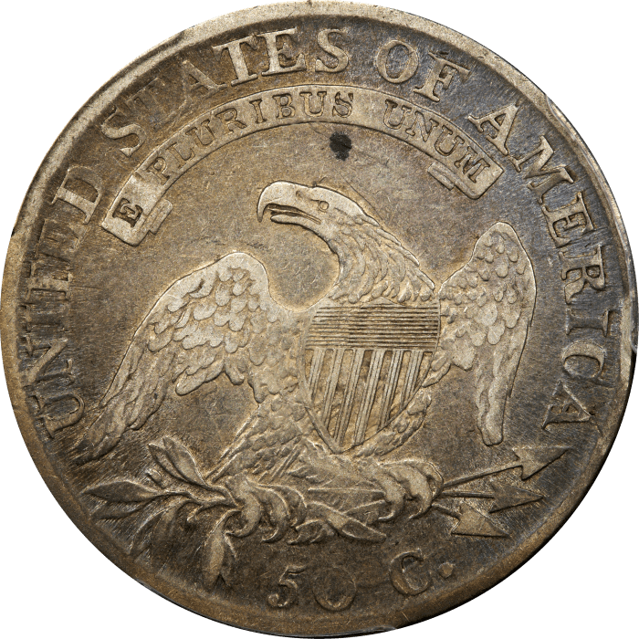1811 Capped Bust Half Dollar (50c) Large 8 REVERSE Image