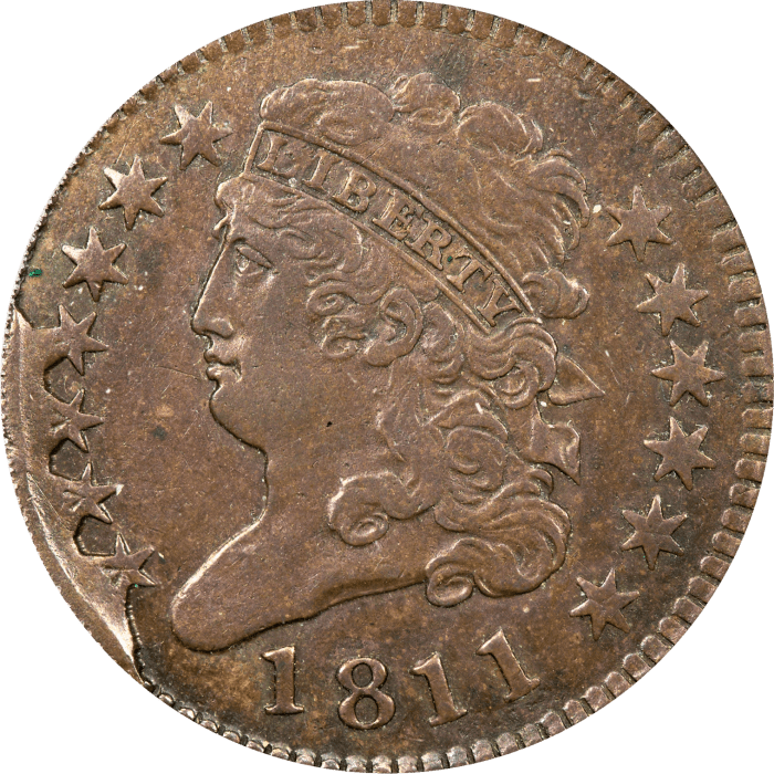 1811 Classic Head Half Cent (1/2c) Cohen 1 Obverse Image