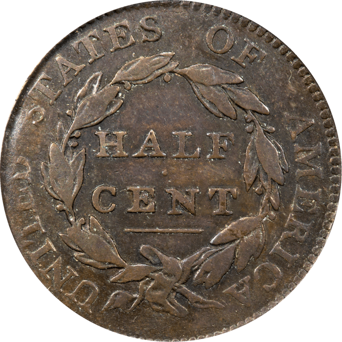 1811 Classic Head Half Cent (1/2c) Cohen 1 REVERSE Image