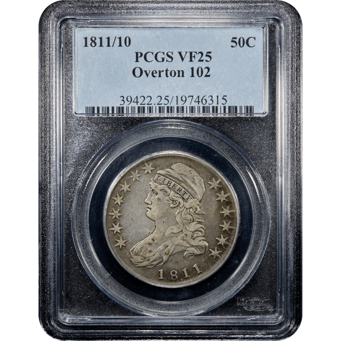 1811/10 Capped Bust Half Dollar (50c) O-102 SLAB Image