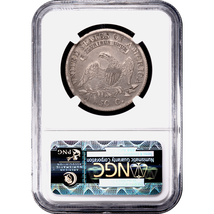 1812 Capped Bust Half Dollar (50c) O-104 Reverse Slab Image