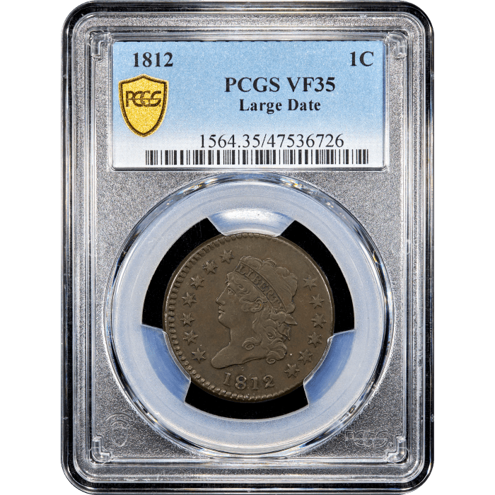 1812 Classic Head Large Cent (1c) Large Date S-289 Obverse Slab Image