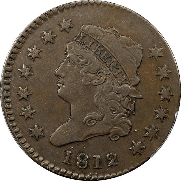 1812 Classic Head Large Cent (1c) Large Date S-289 Obverse Image