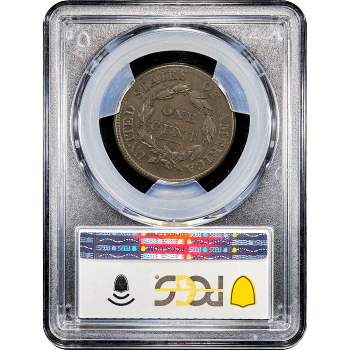 1812 Classic Head Large Cent (1c) Large Date S-289 Reverse Slab Image