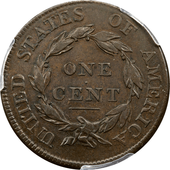 1812 Classic Head Large Cent (1c) Large Date S-289 Reverse Image