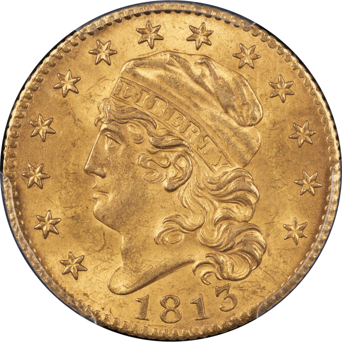1813 Capped Bust Gold Half Eagle ($5) Obverse Image