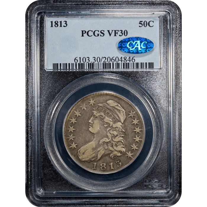 1813 Capped Bust Half Dollar (50c) O-104 SLAB Image
