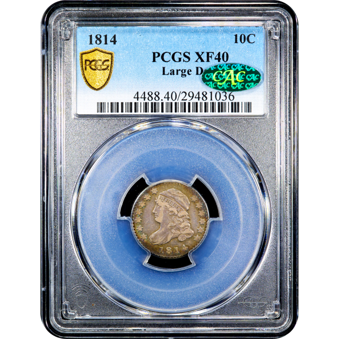 1814 Capped Bust Dime (10c) Large Date SLAB Image