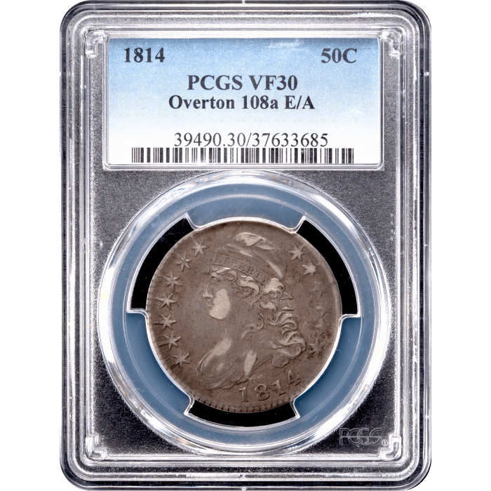 1814 Capped Bust Half Dollar (50c) E/A Obverse Slab Image