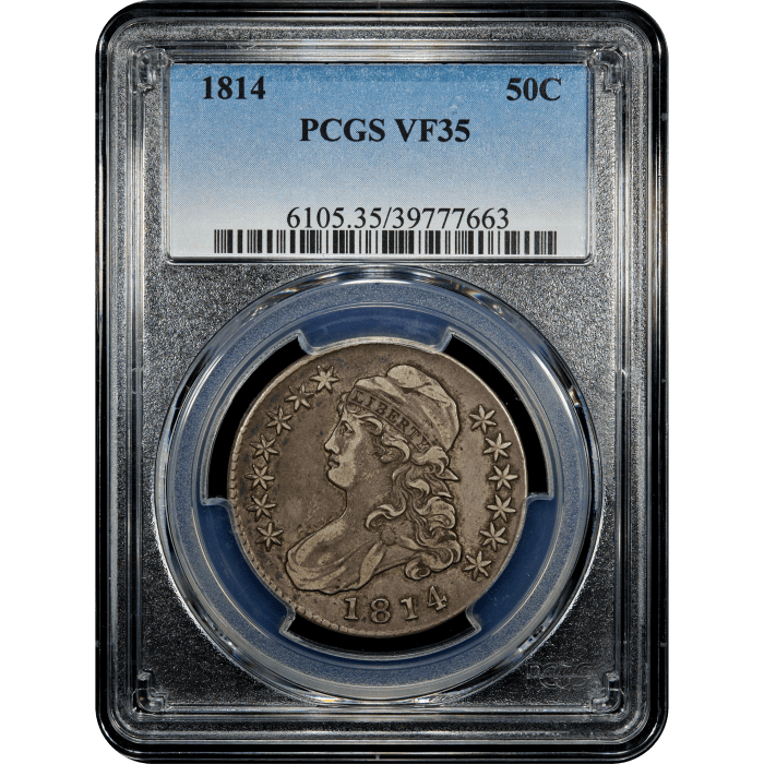 1814 Capped Bust Half Dollar (50c) O-102 SLAB Image
