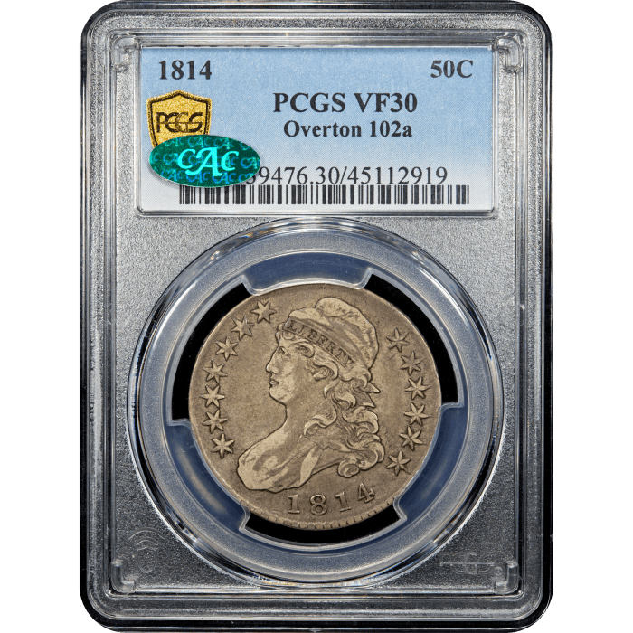 1814 Capped Bust Half Dollar (50c) O-102a Obverse Slab Image