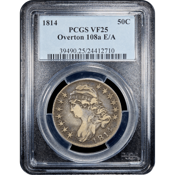 1814 Capped Bust Half Dollar (50c) O-108a E/A Obverse Slab Image