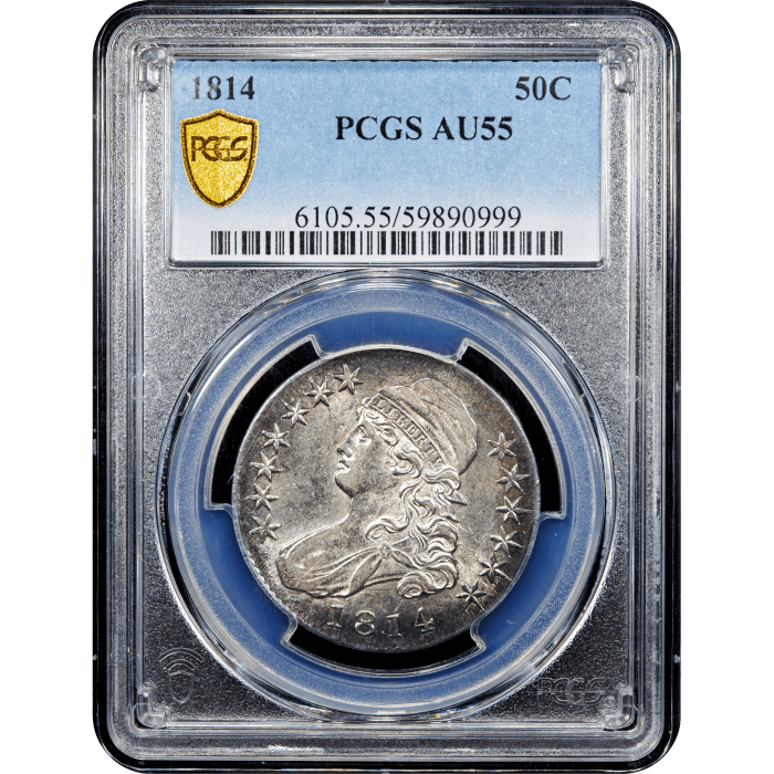 1814 Capped Bust Half Dollar (50c) Obverse Slab Image